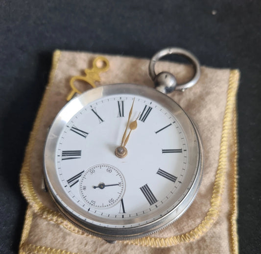 Անտիկ  արծաթյա տղամարդու գրպանի ժամացույց, մոտ 1900 թ.